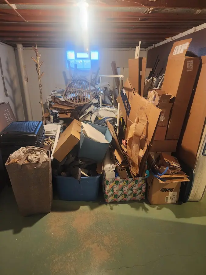 Roll-off dumpster container at job site for 8 Yard Dumpster Rental in Chatham